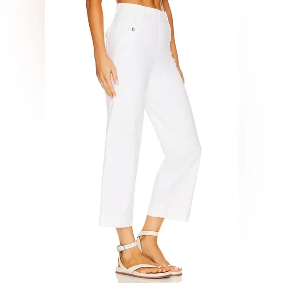 NWT - Spanx Stretch Twill Cropped Wide Leg Pant in Bright White - Picture 3 of 8